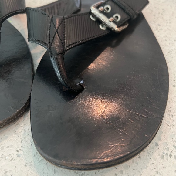 Louis Vuitton authentic sandal flip flops slides leather US size 10 black - Picture 7 of 13